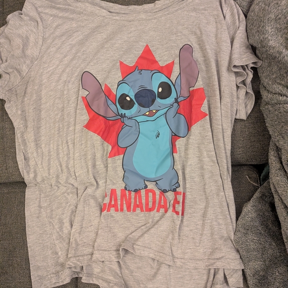 Disney Tops - Disney Gray and Blue Stitch Short Sleeve Tee